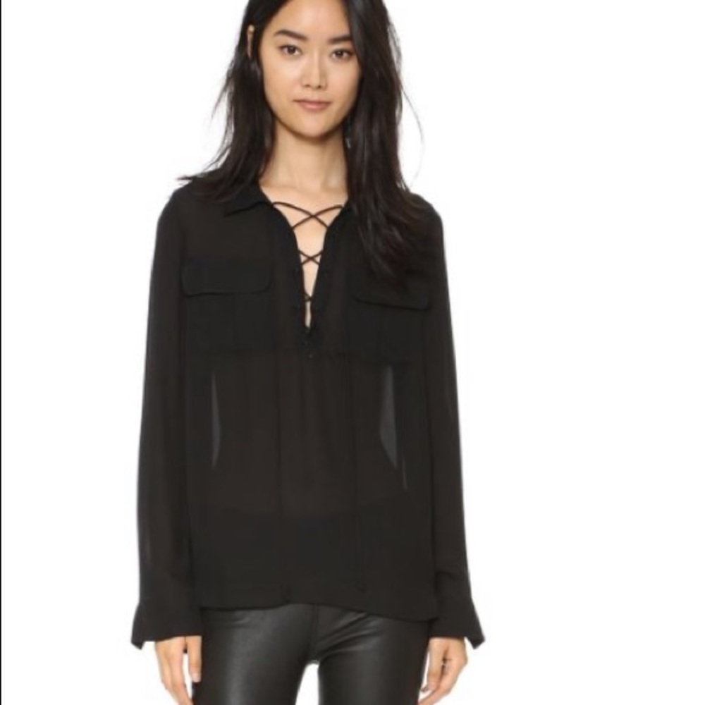 • Elizabeth & James • Belinda Silk Black Blouse